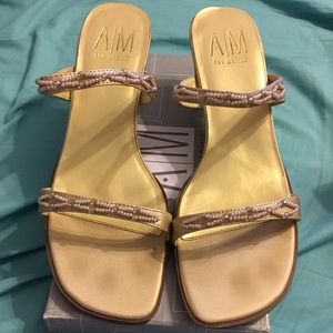 Ann Marino beaded kitten heels